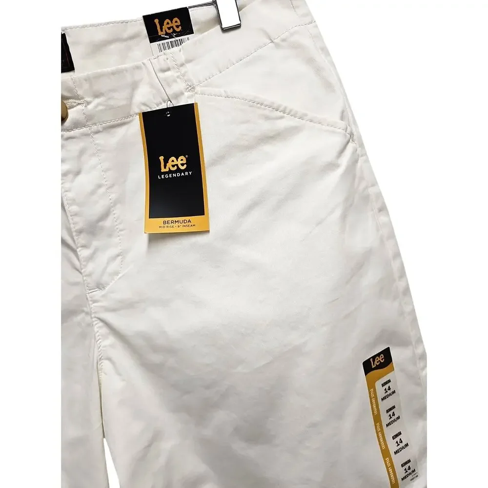 Lee Legendary Style Bermuda Shorts Women's White Mid Rise Size 14 M (NWT) - Picture 4 of 15